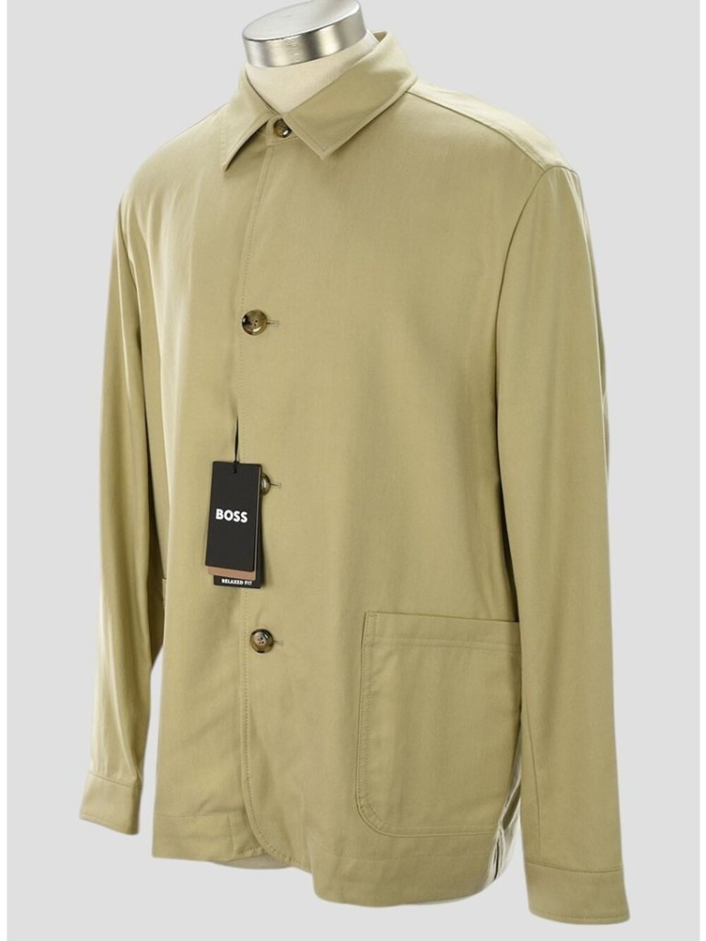 HUGO BOSS Light Beige CARPER Relaxed Fit Lyocell Shirt Jacket 42 R NWT